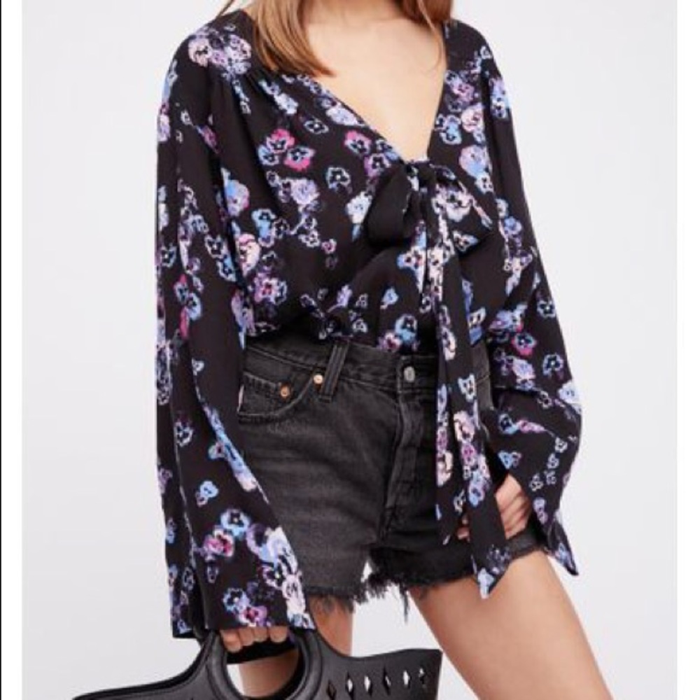 Intimately Free People Forties Feel Fluted Sleeve Top